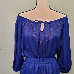 Forever 21 Satin Peasant Blouse